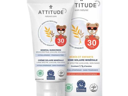 Crème Solaire Minérale Peaux Sensibles FPS 30 Bébés et Enfants For Discount