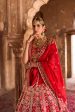 Rinaya  Red Zardosi Bridal Lehenga Set Online Sale