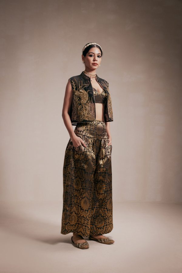 Gold Embroided Jacket & Pants Co-Ord Online