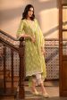 Afarin Anarkali Kurat with Organza Scallop Border White Pant For Discount