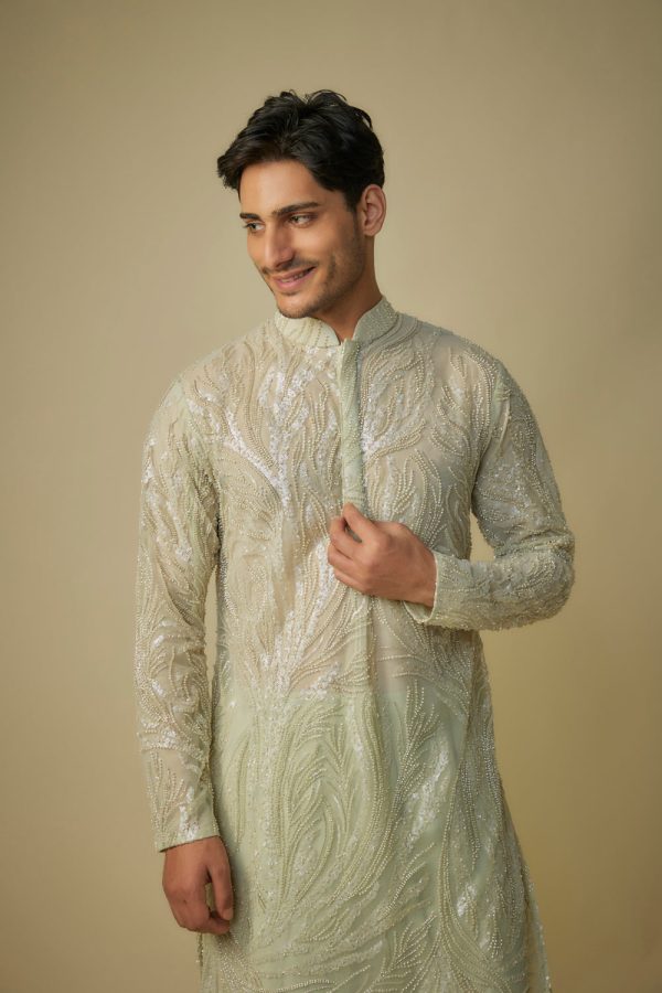 Sage Green Embroiderd Kurta Set Online