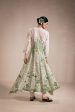 Green Chanderi High Low Anarkali With Churidar on Sale