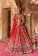 Agasthi  Red Raw Silk Zardosi Embroidered Double Layer Bridal Lehenga Set Online now