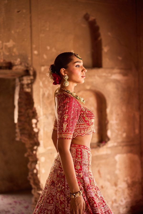 Rahee  Multicolour Sequin & Zardosi Embroidered Bridal Lehenga Set Online now