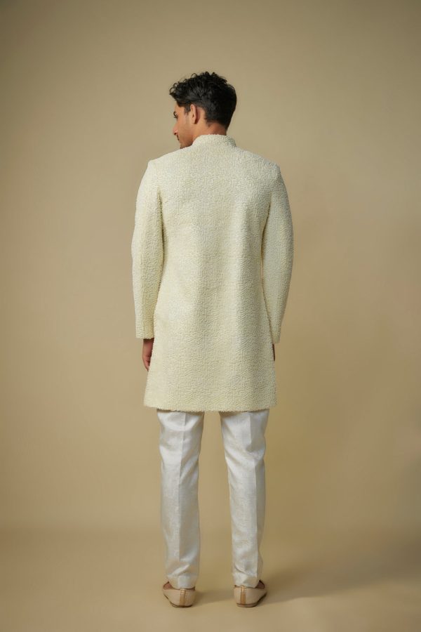 Yellow Embroiderd Sherwani With Pant Online Hot Sale