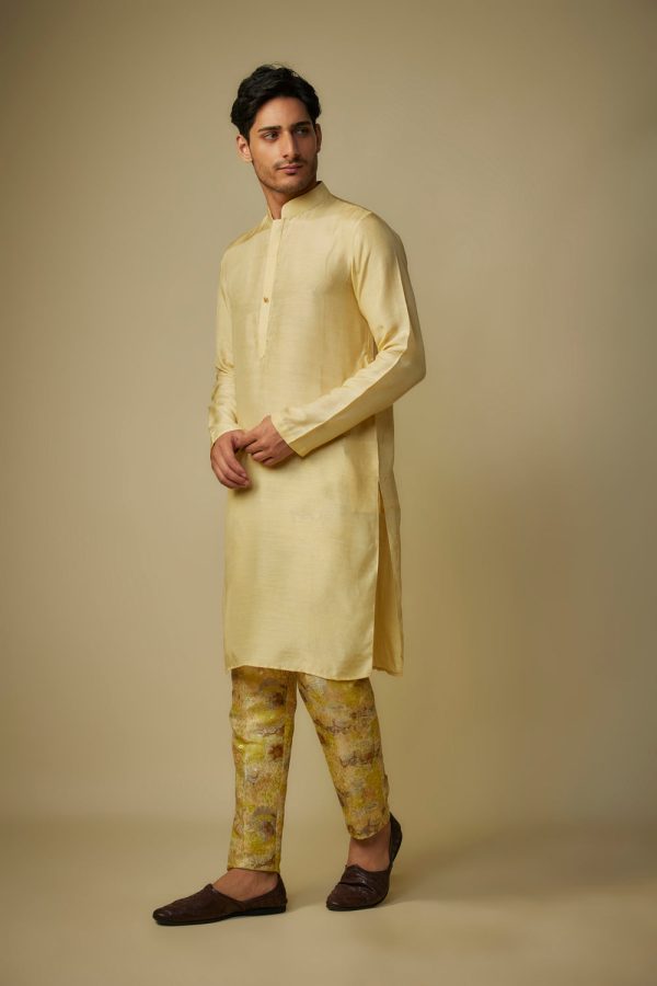 Yellow Kurta With Pant For Sale