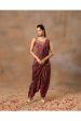 Pink Printed Embroidered Short Top, Dhoti Pants  And Drape Set Cheap