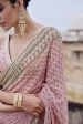 Alara Printed Georgette Saree - Blush For Sale