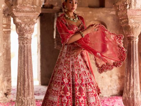 Rahee  Multicolour Sequin & Zardosi Embroidered Bridal Lehenga Set Online now