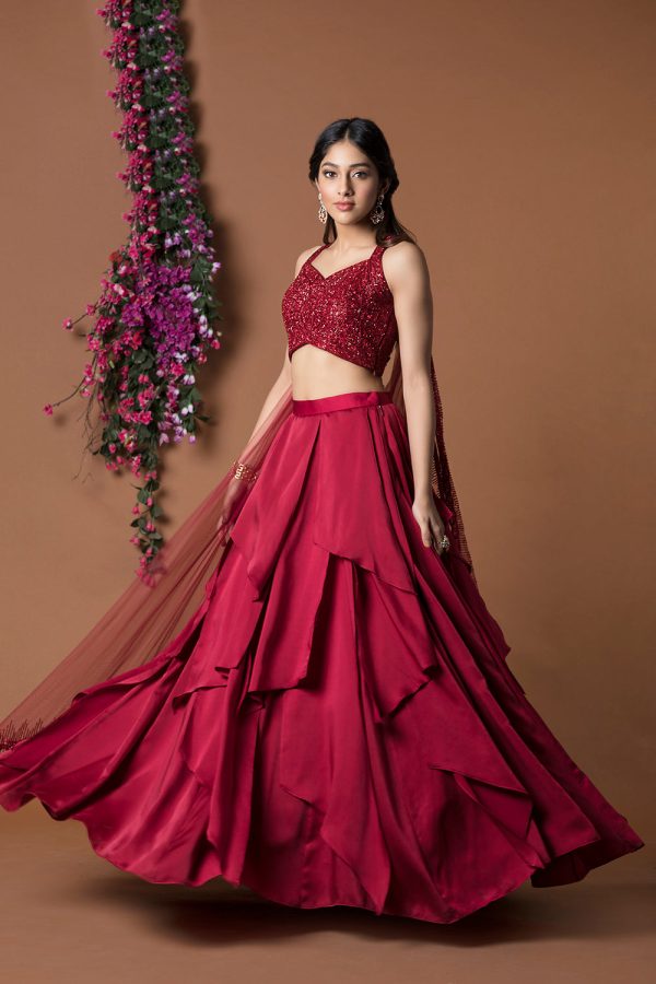 Red Lehenga Set Sale