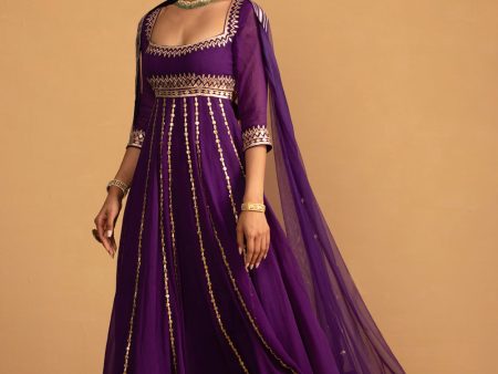 Purple Anarkali Set Discount