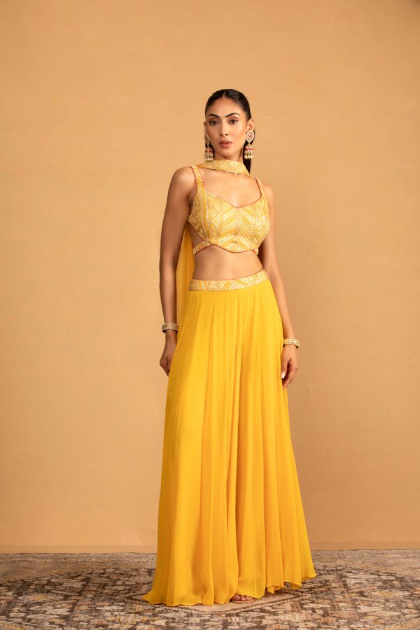 Yellow Palazzo Set For Cheap