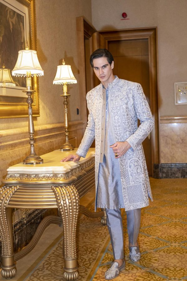 Platinium Prince Sherwani Set For Cheap