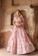 Saasha  Pink Lotus And Elephant Motif Zardosi Bridal Lehenga Set Hot on Sale