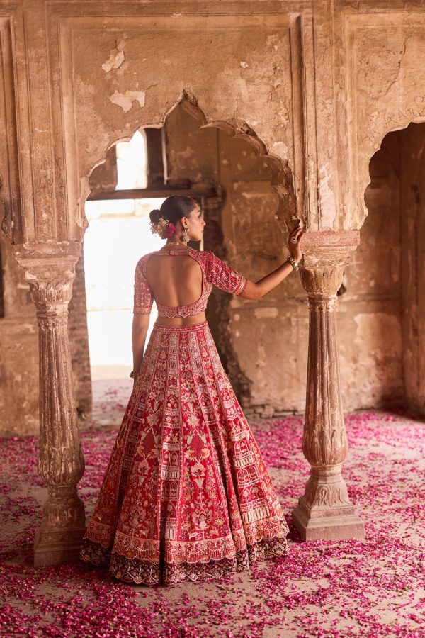 Rahee  Multicolour Sequin & Zardosi Embroidered Bridal Lehenga Set Online now