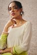 Beige To Dark Green Ombre Kurta Online