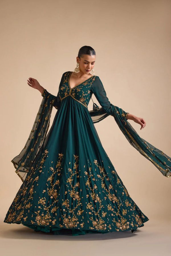 Emerald Green Anarkali Online Hot Sale