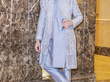 Platinium Prince Sherwani Set For Cheap