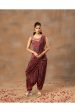 Pink Printed Embroidered Short Top, Dhoti Pants  And Drape Set Cheap