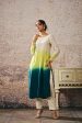 Beige To Dark Green Ombre Kurta Online