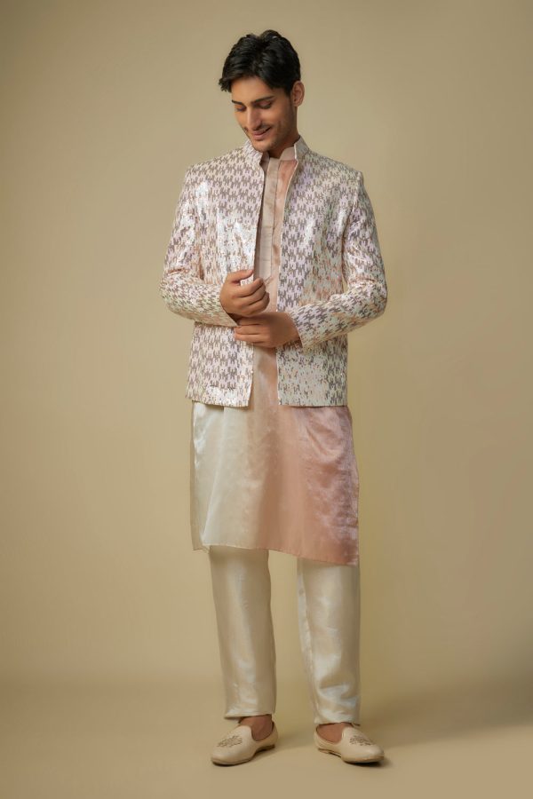 Pink Sequence Jacket With Kurta And Pant Online