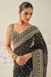 Anushna Handcrafted Badla Georgette Saree Black on Sale