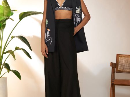 Black Tropicool Sleeveless Blazer Supply