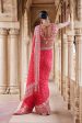 Anushna Handcrafted Badla Georgette Saree Red For Cheap