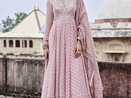 Alara Gota Patti Mul Anarkali Set - Blush Sale