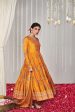 Bagicha Orange Angrakha Anarkali Set Of 3 For Cheap