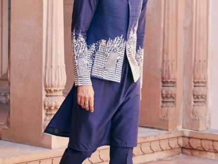 Abstract City Design Embroidered Bundi Set  Online Sale