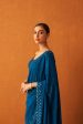 Peacock Blue Silk Saree For Sale