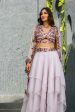 Adira - Embroidered Lavender Cape Skirt Set Online