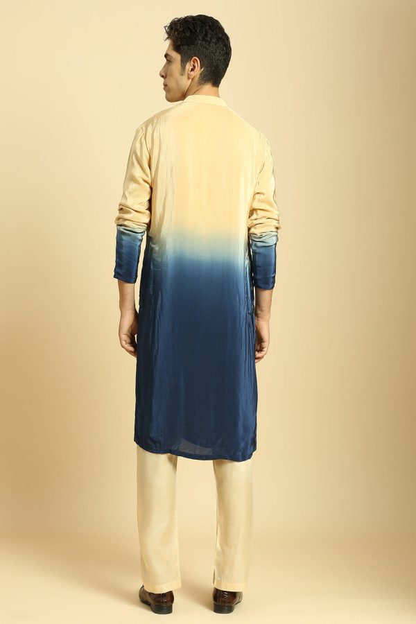 Beige Blue Ombre Kurta With Beige Pant Sale