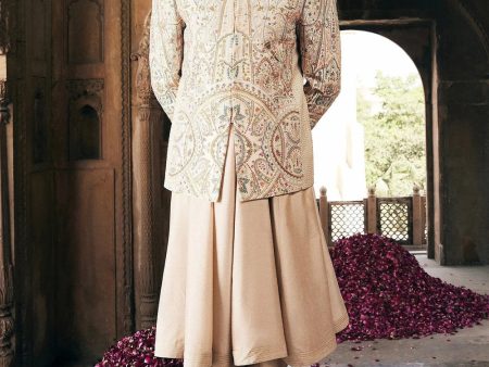 Cream Bandhgala With Multi Colored Embroidery Supply