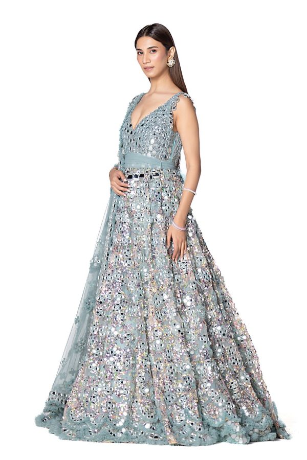 Hand Embroidered Embellished Anarkali Discount