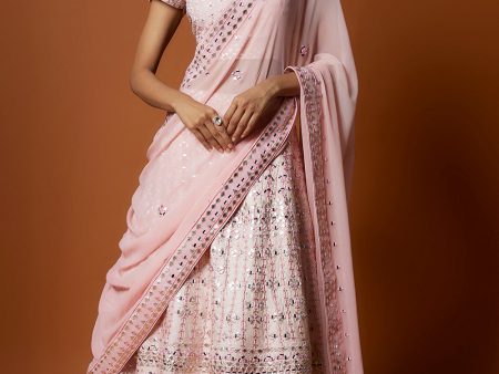 Baby Pink Embroidered Lehenga Set Online Sale