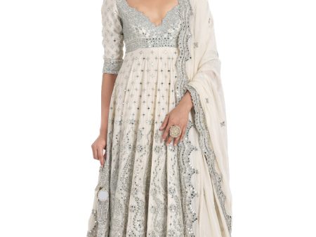 Pearl Ivory Anarkali Discount