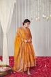 Bagicha Orange Angrakha Anarkali Set Of 3 For Cheap