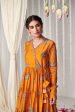 Bagicha Orange Angrakha Anarkali Set Of 3 For Cheap