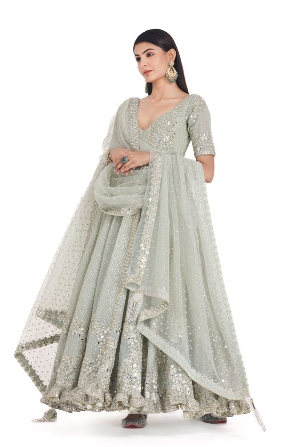 Grass Green Anarkali Online Sale