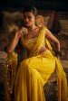 Yellow Mirror Work Stitched & Jacket Saree on Sale