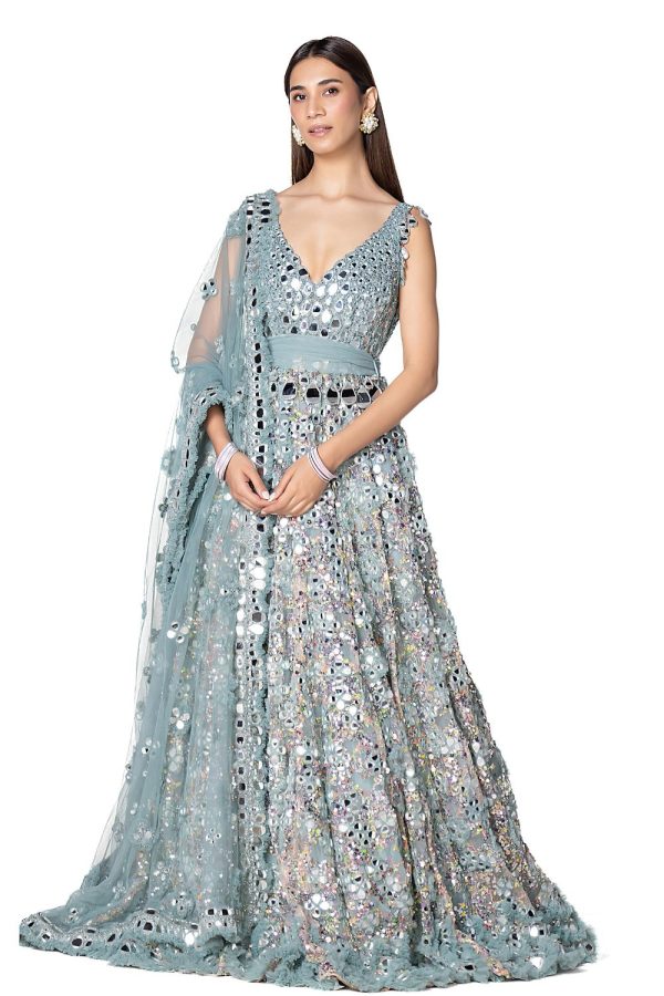 Hand Embroidered Embellished Anarkali Discount