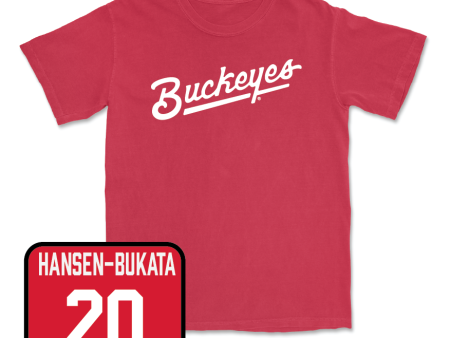 Red Men s Ice Hockey Script Tee  - Aiden Hansen-Bukata Online Hot Sale