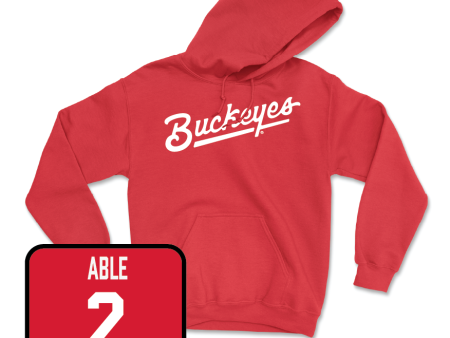 Red Men s Ice Hockey Script Hoodie  - Chris Able For Discount